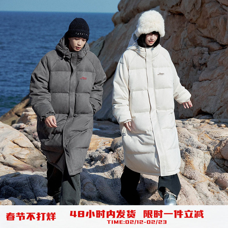PSO Brand男装女装90绒长款羽绒服女款冬季保暖厚外套情侣装潮牌