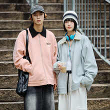 PSO Brand男装女装麂皮绒加厚夹克外套女款上衣秋季休闲情侣装潮