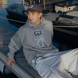 护目镜小狗连帽卫衣外套宽松休闲情侣上衣秋季 PSO 女装 男装 Brand