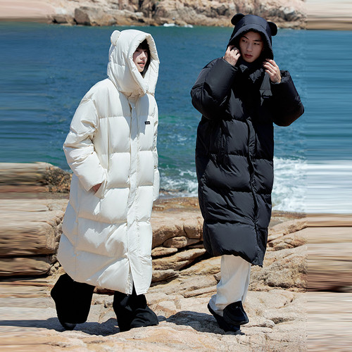 PSO Brand男装女装三防90绒长款羽绒服女款冬季厚外套情侣装潮牌