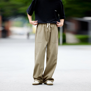 Brand男装 抽绳休闲宽松阔腿卫裤 女装 秋季 百搭斜纹针织长裤 PSO