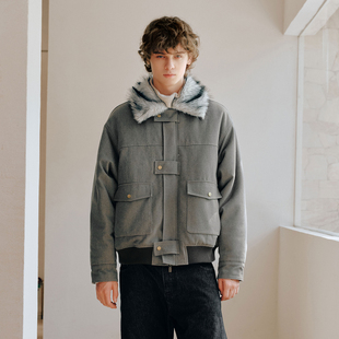 女装 美式 复古毛绒翻领工装 PSO 冬季 男装 棉服女款 保暖外套潮 Brand