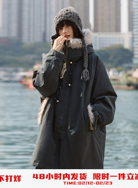 PSO Brand男装女装毛领棉袄风衣派克服棉服女款冬季外套防寒服潮