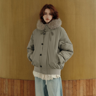Brand男装 棉服外套冬季 女装 复古毛领夹克棉袄女款 保暖潮 美式 PSO