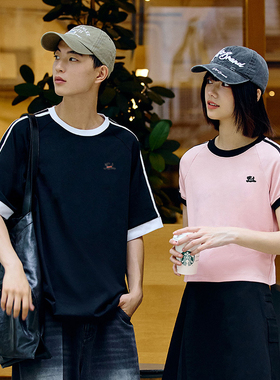 PSO Brand男装女装【吸湿速干】可爱小狗撞色短袖T恤潮牌半袖夏季