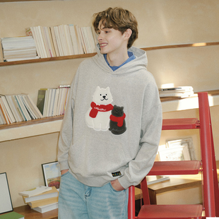 Brand男装 外套情侣装 女装 上衣秋季 毛绒围巾猫狗宽松卫衣女款 PSO