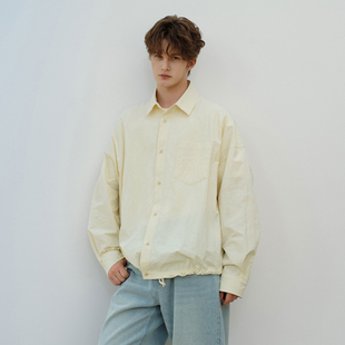 Brand男装 男款 女装 衬衫 休闲衬衣外套潮牌 翻领宽松黄色长袖 PSO