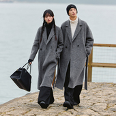 Brand男装 女装 羊毛 PSO 双面加厚可束腰双面毛呢中长款 大衣