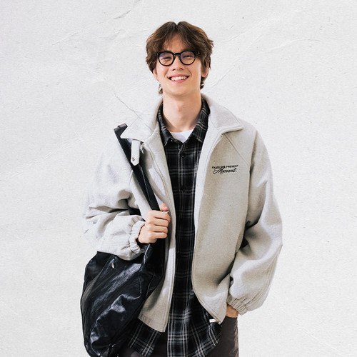 PSO Brand男装女装纯色肌理感绒面拉链夹克外套高街cleanfit开衫