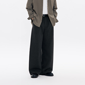 宽松休闲阔腿长裤 PSO 加厚保暖直筒呢子灰色西装 裤 Brand男装 女装