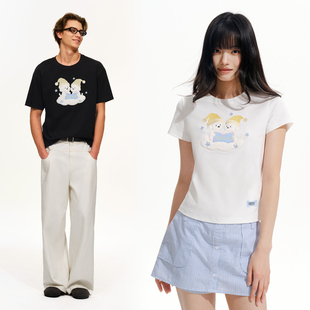 可爱小狗圆领短袖 女装 女t恤休闲半袖 体恤情侣装 PSO 夏季 Brand男装