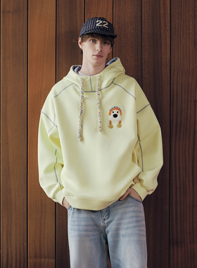 PSO Brand男装女装刺绣连帽卫衣女款宽松长袖帽衫外套百搭情侣装