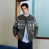 情侣宽松毛衣外套保暖冬季 PSO 女装 复古费尔岛针织开衫 Brand 男装