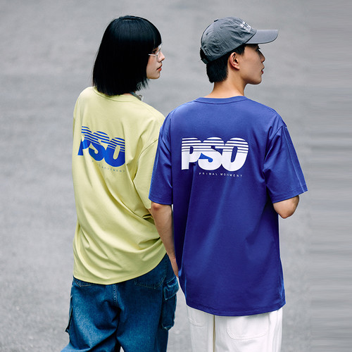 PSO Brand男装女装【凉感匹马棉】竹节肌理感印花圆领短袖百搭潮