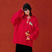 PSO 本命年衣服连帽红色卫衣外套 马年限定款 Brand男装 女装