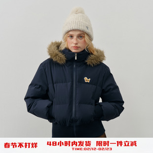 PSO Brand女装90绒可爱小狗毛领连帽羽绒服冬季女款保暖厚外套