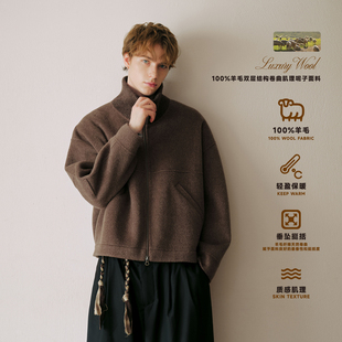 羊毛呢子 女装 LM风复古撞色立领拉链夹克外套 Brand男装 PSO