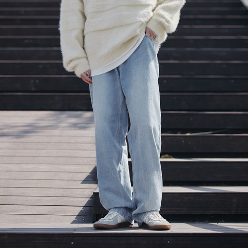 可爱小狗牛仔裤浅色水洗