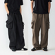 PSO 高街 梭织大口袋拼接直筒宽松风衣阔腿休闲伞裤 Brand男装 女装