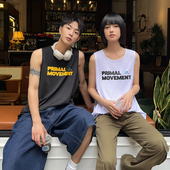 Brand男装 女装 150克网眼针织Slogan印花圆领背心夏季 PSO 无袖 T恤