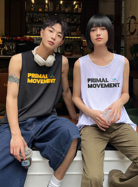 PSO Brand男装女装150克网眼针织Slogan印花圆领背心夏季无袖T恤