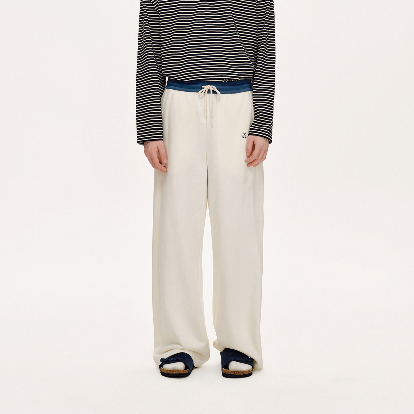 PSO Brand 男装女装看报西高地撞色直筒长裤休闲宽松灰色卫裤秋季