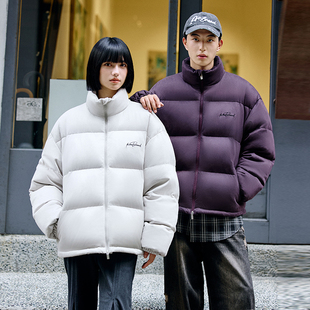 外套保暖冬季 PSO 90绒仿麂皮绒刺绣立领羽绒服女款 女装 Brand男装