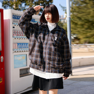 Brand男装 复古工装 女装 可爱小狗格纹美式 夹克外套 双面穿 PSO
