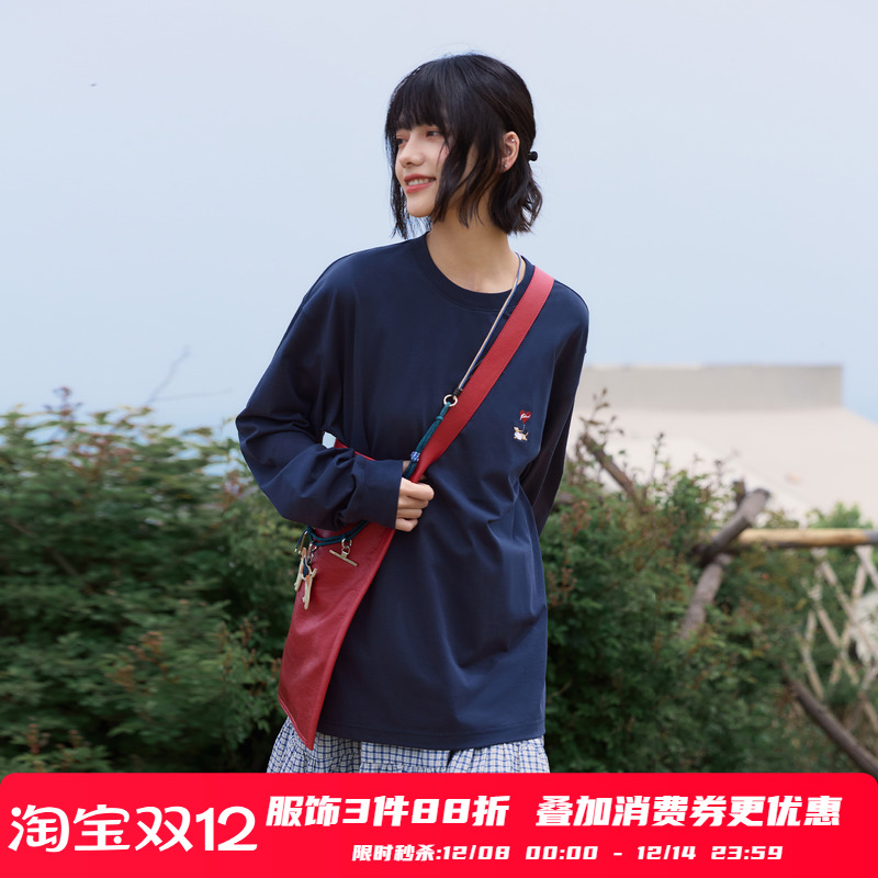 PSO Brand 男装女装爱心气球小狗索罗娜针织纯色t恤长袖上衣打底