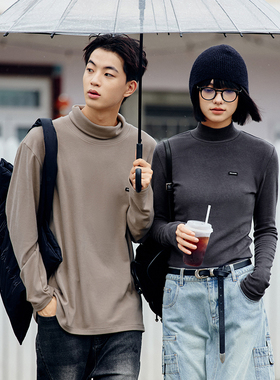 PSO Brand男装女装磨毛针织内搭圆领长袖T恤发热保暖打底衫上衣