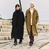 Brand男装 女装 加厚中长款 PSO 纯色情侣毛呢大衣秋冬款 风衣外套男