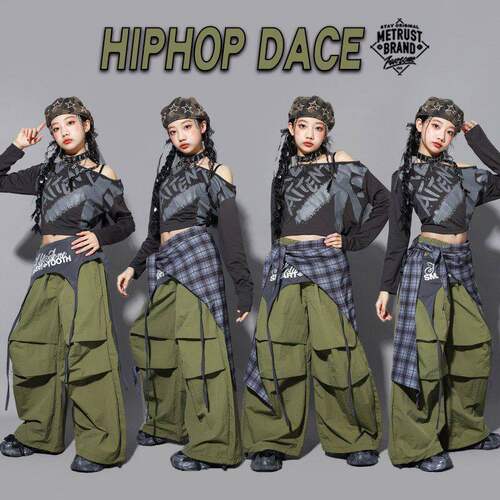 女童jazz爵士舞表演服装儿童街舞演出服少儿炸街走秀潮装女孩套装