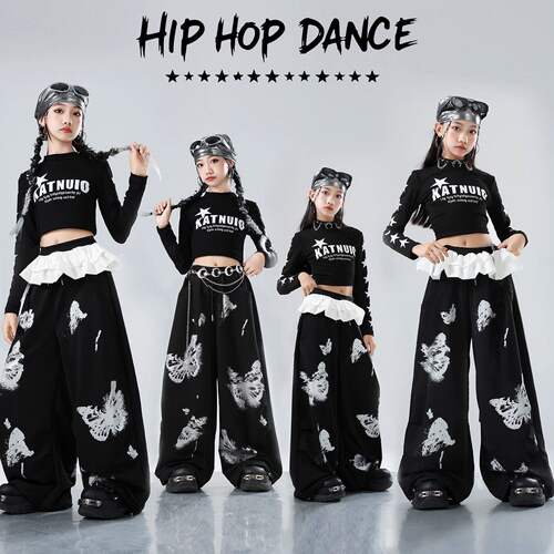 女童爵士舞服装jazz少儿嘻哈女团炸街潮服走秀套装儿童街舞演出服