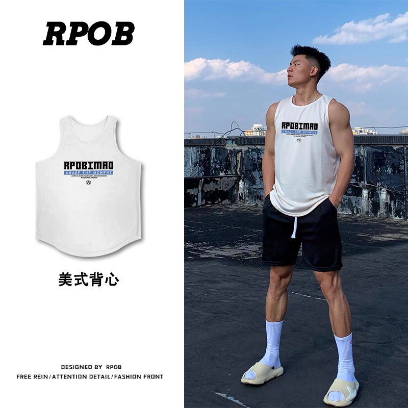 美式无袖背心篮球服休闲男夏季训练速干运动背心篮球球衣宽松背心