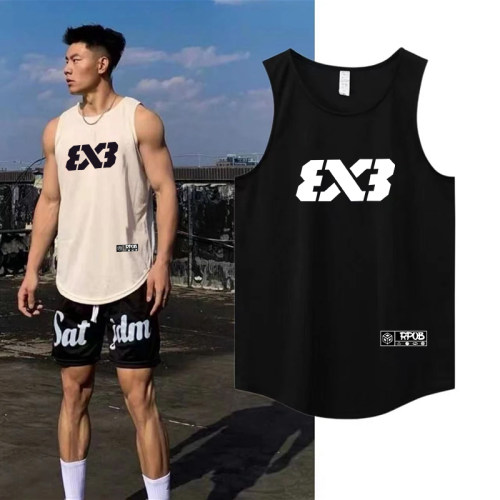 3V3夏季篮球背心男女美式运动背心无袖休闲单上衣速干网眼投篮服