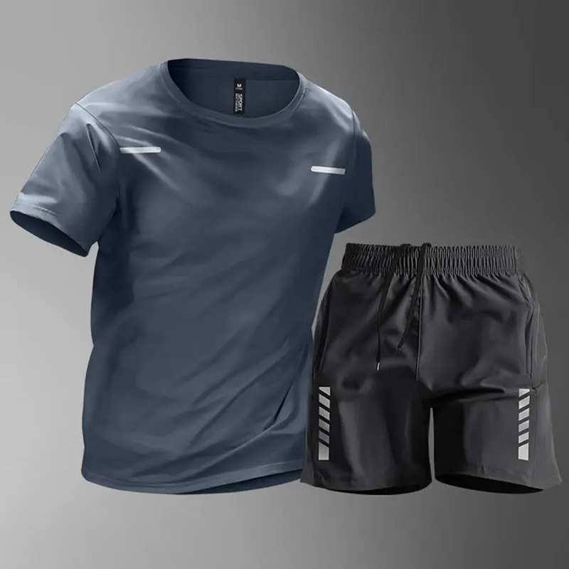 运动套装男速干冰丝健身衣服夏季短袖T恤训练透气篮球休闲跑步服
