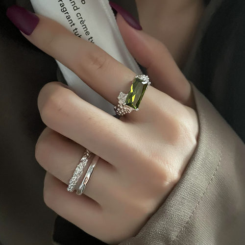 今饰有约女银简约戒指