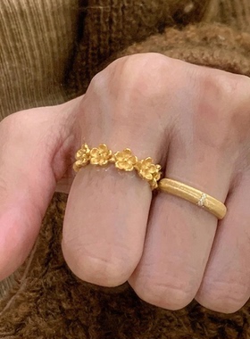 今饰有约复古超重工花朵戒指