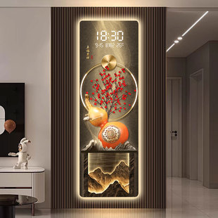 葫芦万年历2025新款客厅格栅装饰挂件带灯玄关数码家用电子钟挂墙