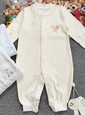 小灵宝婴儿连体衣舒绒纯棉春秋四季A类男女宝宝可爱婴幼儿爬服