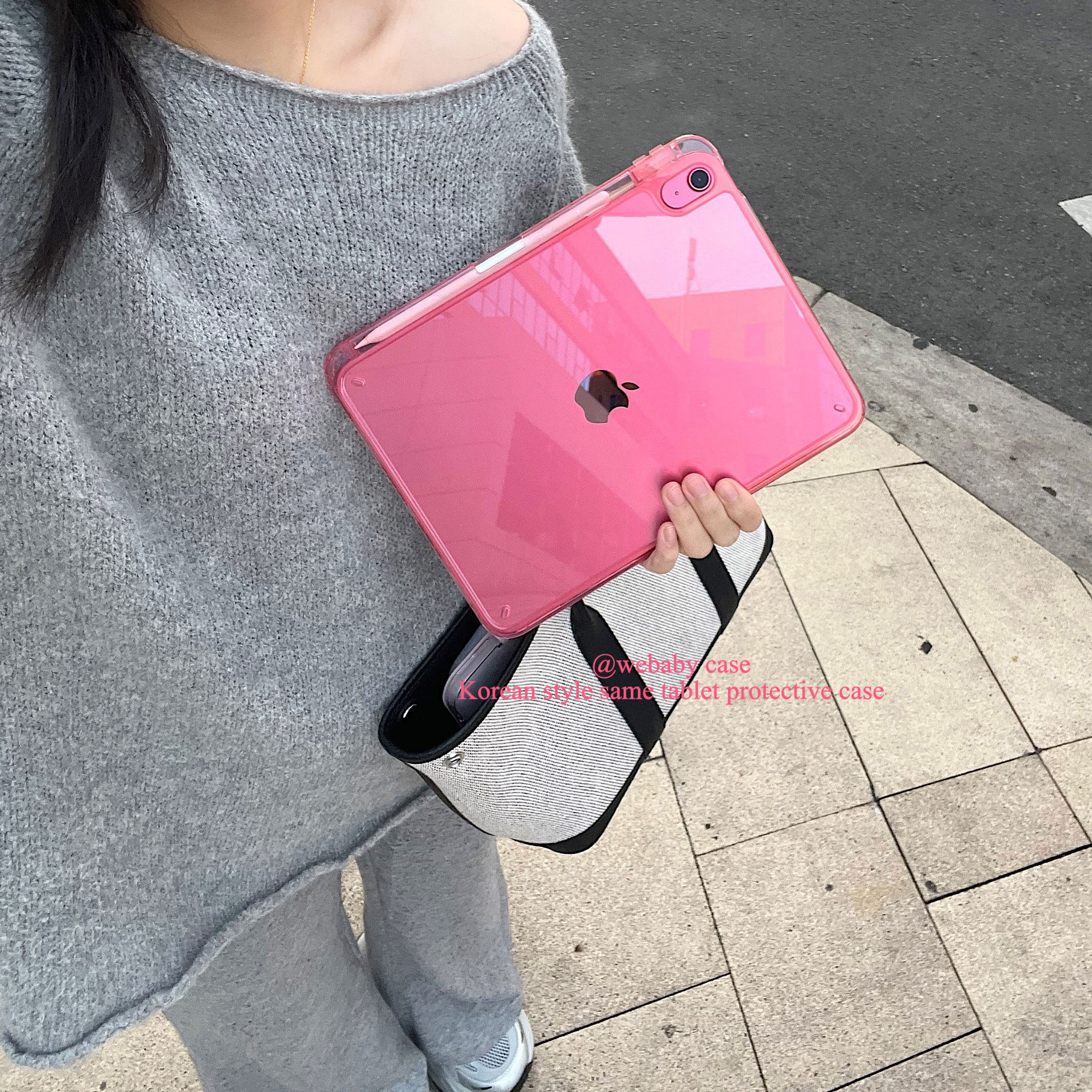 webaby「配边透明 Miu系/莓果甜心~」ipad单后盖平板pro11/2022/25亚克力硬壳air4/5/10.9寸/a16/11代全包