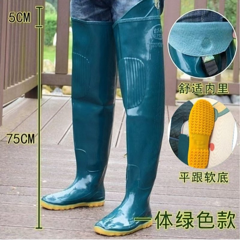 进口长筒插秧雨鞋防水软底男过膝高筒雨靴半身钓鱼水田鞋靴齐腰雨