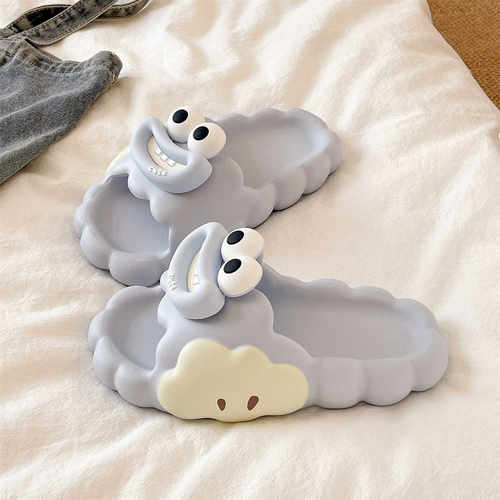 进口可爱苹果大眼仔凉拖鞋女夏季外穿踩屎感厚底室内居家浴室防滑