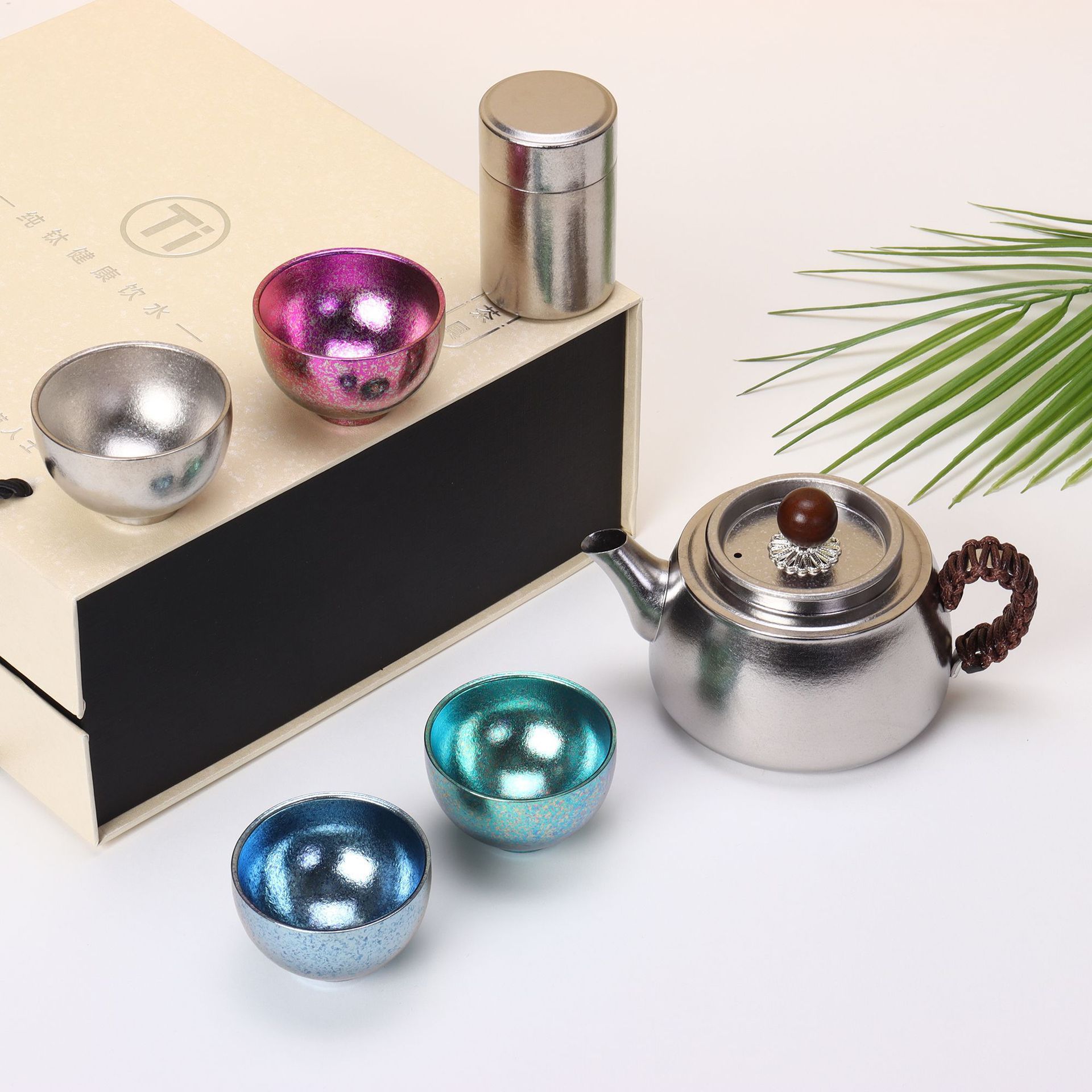 进口新款中式纯钛旅行小茶壶泡茶器便携功夫泡茶壶高档商务送礼