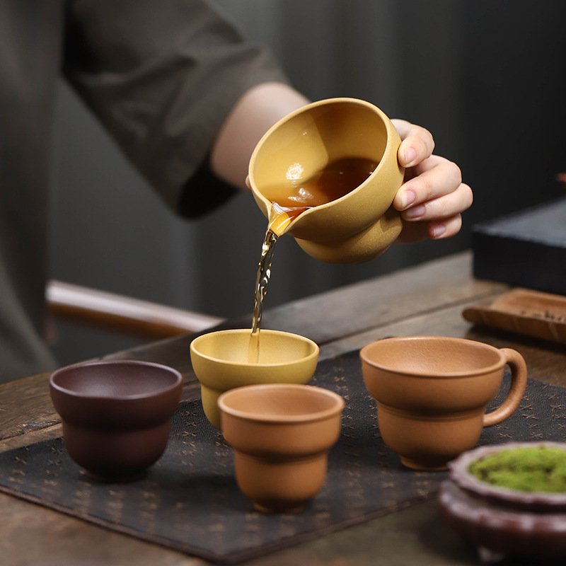 进口宜兴紫砂杯葫芦品茗主人杯葫芦公道杯分茶器仿生茶盏泡茶单杯