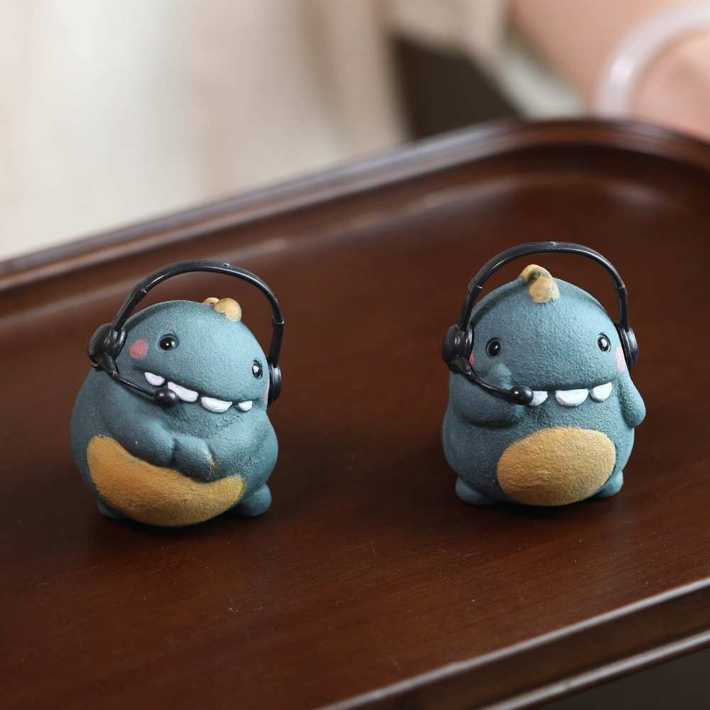 进口宜兴紫砂恐龙格林精品手办潮玩可养创意可爱小恐龙茶宠茶玩