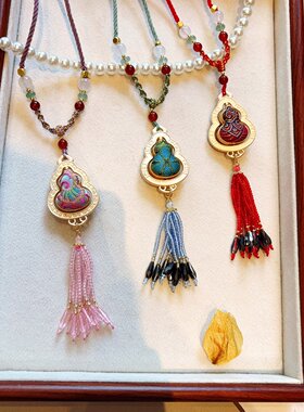 山姆进口【成品】纯手工新旋转葫芦挂件古风福袋挂饰平安符宋锦项