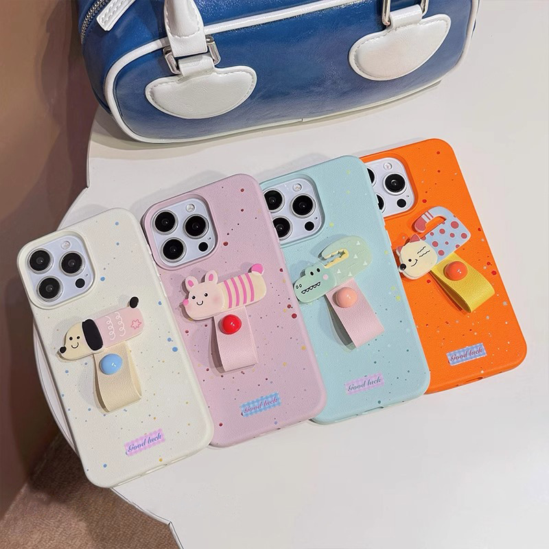 可爱立体小动物指环扣适用苹果15promax手机壳iphone14pro新款13p