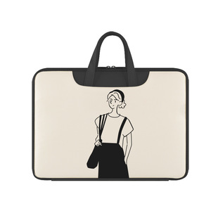 笔记本手提电脑包适用苹果13华为16联想14寸戴尔华硕15.6潮流涂鸦