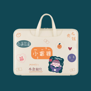 电脑包手提女适用华为matebook14寸联想小新air13.3笔记本大容量